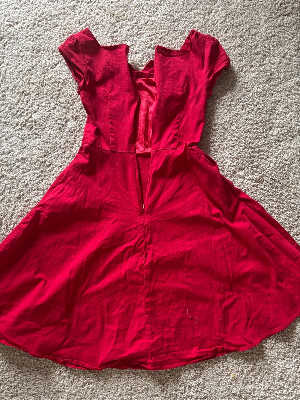 Women's Red Fit-and-Flare Dress